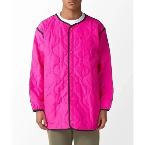 Nike Therma-Fit Oversized Parka 3-in-1 Jacket Size M Smoke Grey Pink DQ4926-070 - Picture 4 of 14